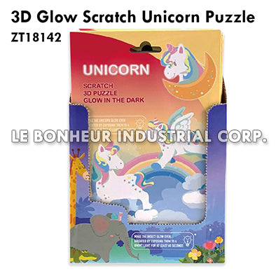 3D Glow Scratch Unicorn Puzzle