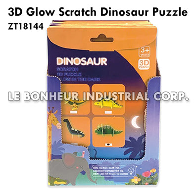 3D Glow Scratch Dinosaur Puzzle