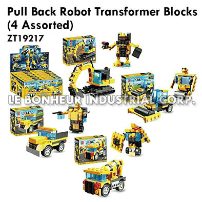 Pull Back Robot Transformer Blocks (4 Assorted)