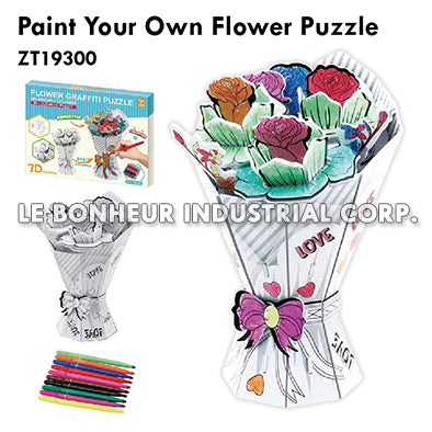Paint Your Own Flower Puzzle
