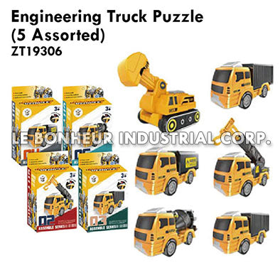 Engineering Truck Puzzle (5 Assorted)