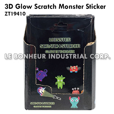 3D Glow Scratch Monster Sticker