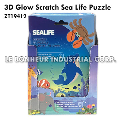 3D Glow Scratch Sea Life Puzzle