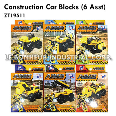 Construction Car Blocks (6 Asst)