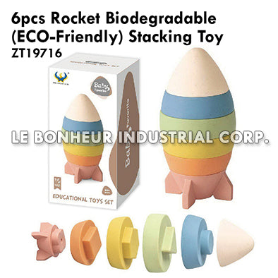 6pcs Rocket Biodegradable (Eco-Friendly) Stacking Toy