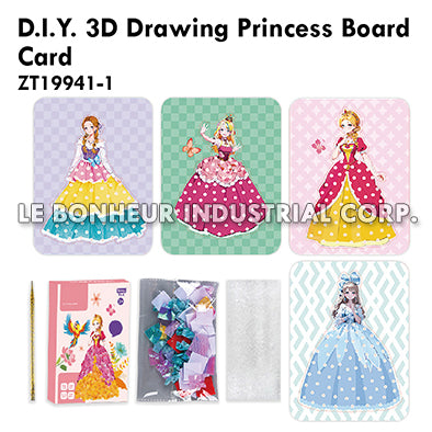 D.I.Y. 3D Drawing Princess Board Card