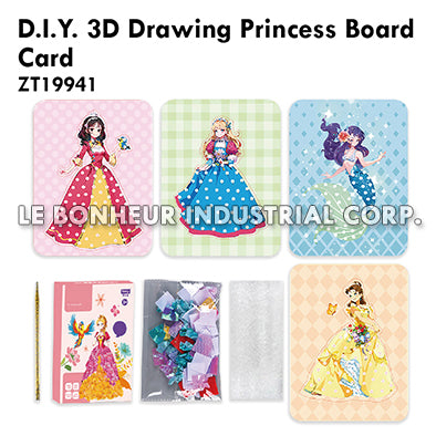 D.I.Y. 3D Drawing Princess Board Card