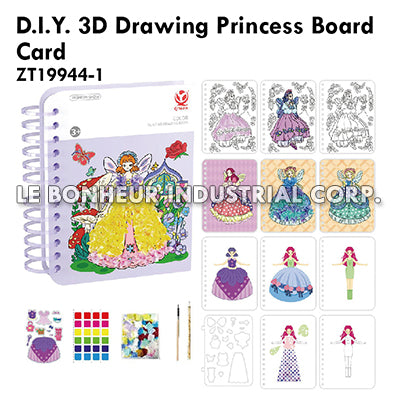 D.I.Y. 3D Drawing Princess Board Card