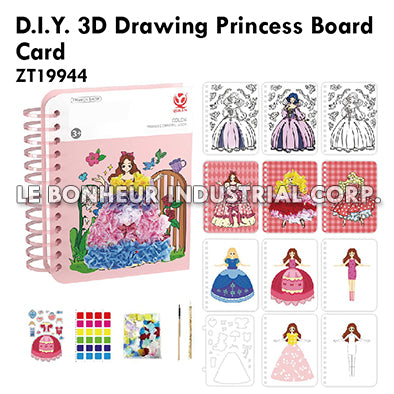D.I.Y. 3D Drawing Princess Board Card