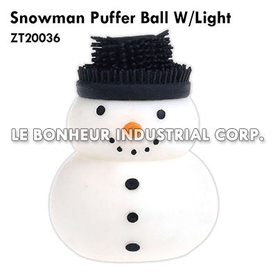 Snowman Puffer Ball W/Light