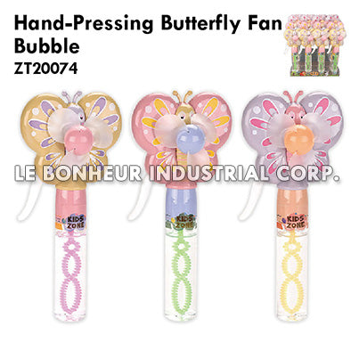 Hand-Pressing Butterfly Fan Bubble