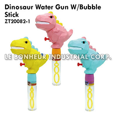 Dinosaur Water Gun W/Bubble Stick