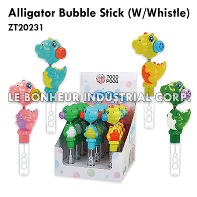 Alligator Bubble Stick (W/Whistle)