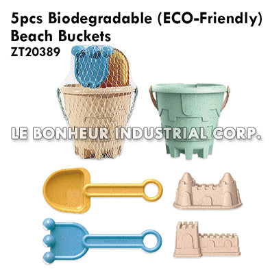 5pcs Biodegradable (Eco-Friendly) Beach Buckets