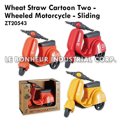 Wheat Straw Cartoon Two-Wheeled Motorcycle - Sliding