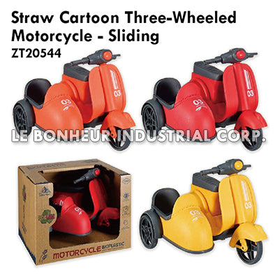 Straw Cartoon Three-Wheeled Motorcycle - Sliding