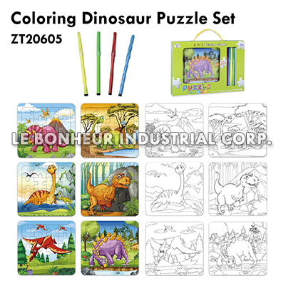Coloring Dinosaur Puzzle Set