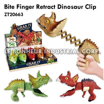 Bite Finger Retract Dinosaur Clip