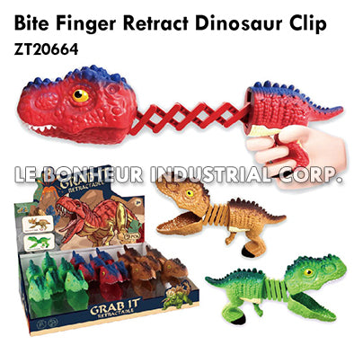 Bite Finger Retract Dinosaur Clip