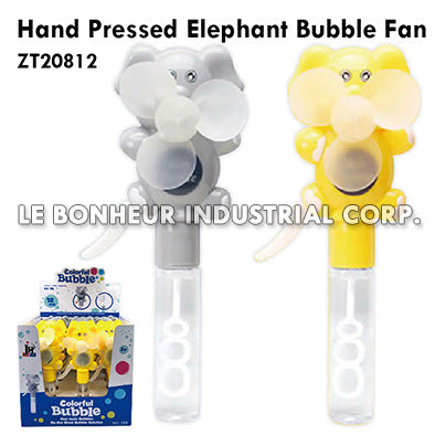 Hand Pressed Elephant Bubble Fan
