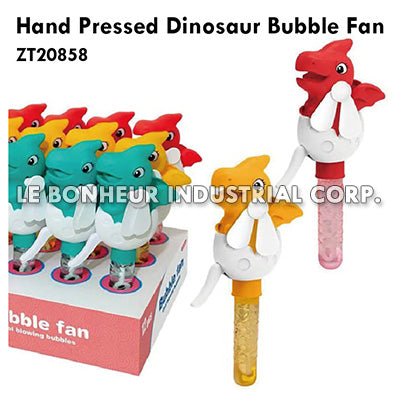 Hand Pressed Dinosaur Bubble Fan