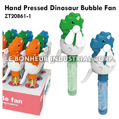 Hand Pressed Dinosaur Bubble Fan