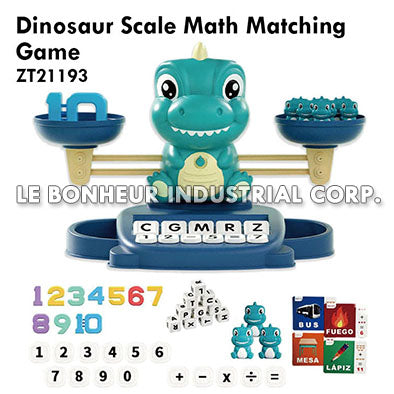 Dinosaur Scale Math Matching Game