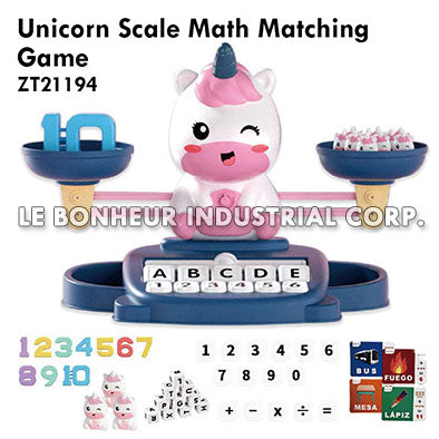 Unicorn Scale Math Matching Game