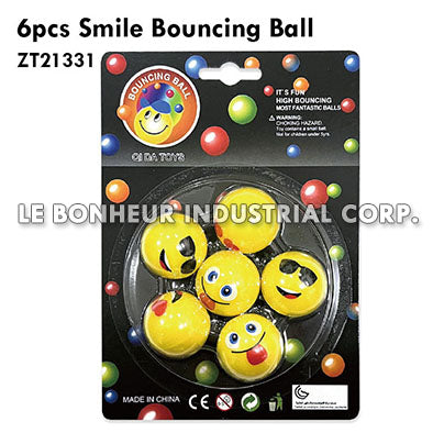 6pcs Smile Bouncing Ball