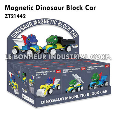 Magnetic Dinosaur Block Car