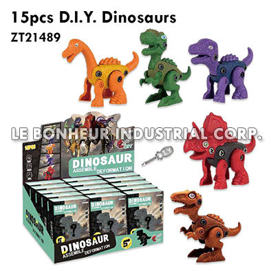 15pcs D.I.Y. Dinosaurs