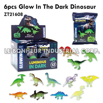 6pcs Glow In The Dark Dinosaur