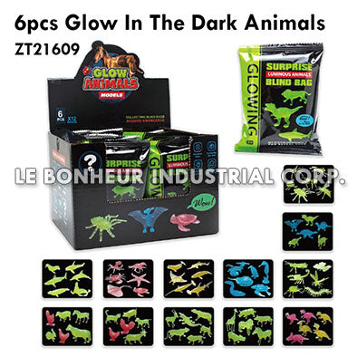 6pcs Glow In The Dark Animals