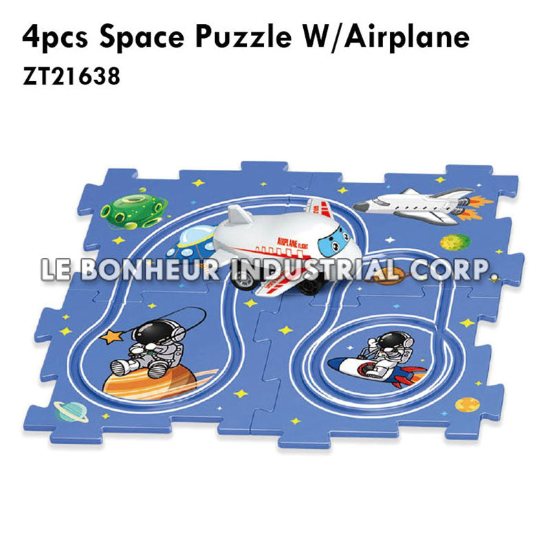 4pcs Space Puzzle W/Airplane