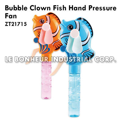 Bubble Clown Fish Hand Pressure Fan