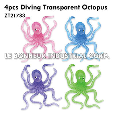 4pcs Diving Transparent Octopus