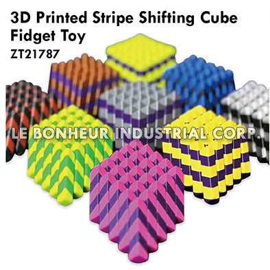 3D Printed Stripe Shifting Cube Fidget Toy