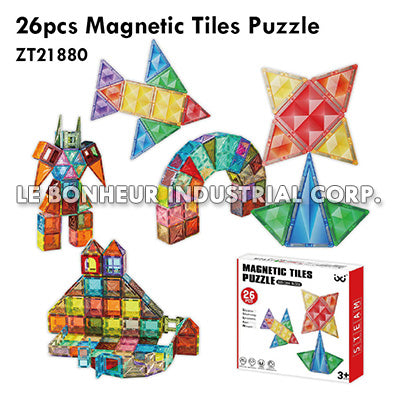 26Pcs Magnetic Tiles Puzzle