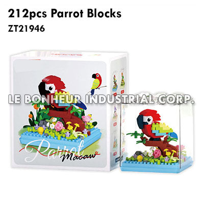 212pcs Macaw + Dust Cover Building Blocks