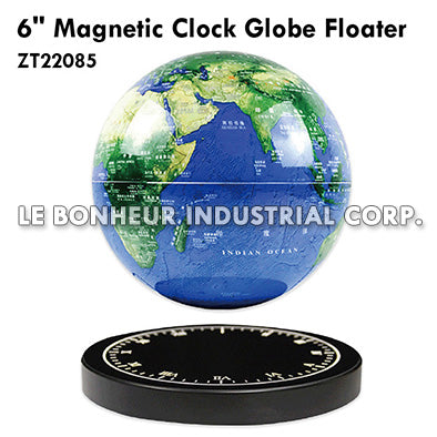 6" Magnetic Clock Globe Floater
