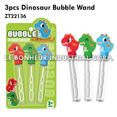 3Pcs Dinosaur Bubble Wand