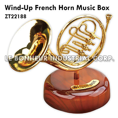 Wind-Up French Horn Music Box