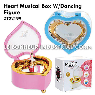 Heart Musical Box W/Dancing Figure