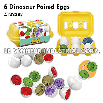 6 Dinosaur Paired Eggs