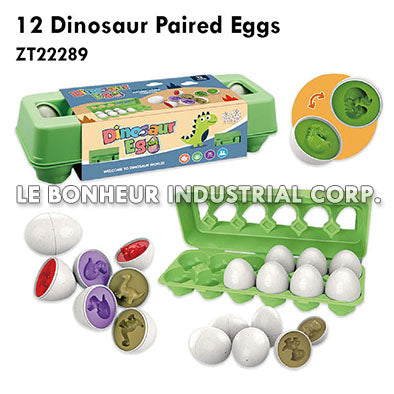 12 Dinosaur Paired Eggs