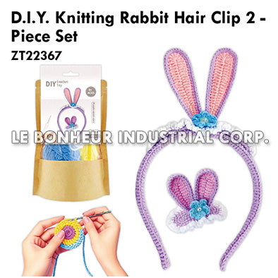 D.I.Y. Knitting Rabbit Hair Clip 2 - Piece Set