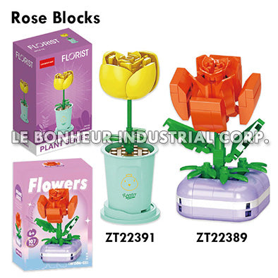 34Pcs Yellow Rose Blocks