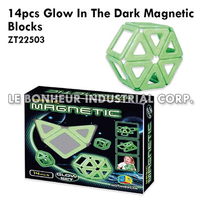 14Pcs Glow In The Dark Magnetic Blocks