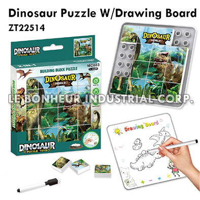 Dinosaur Puzzle W/Drawing Board