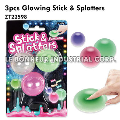 3pcs Glowing Stick & Splatters